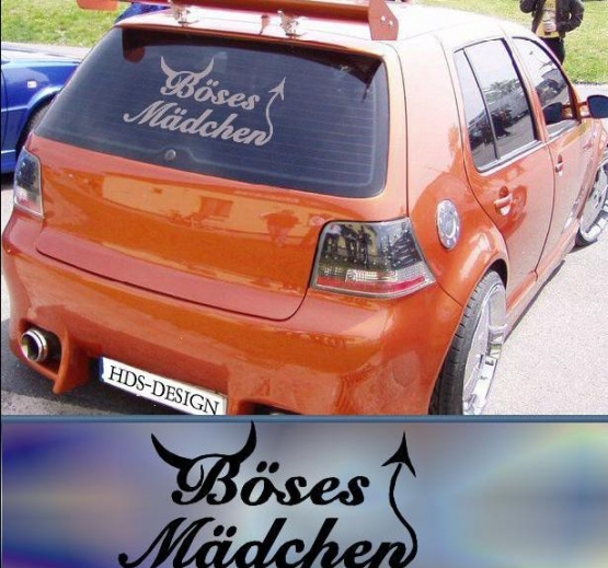 ..B�SES M�DCHEN AUTO AUFKLEBER - Gr��e:54x26cm